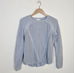 H&M Long Sleeve Pullover Knit Light Blue Crew Neck Sweater Size S